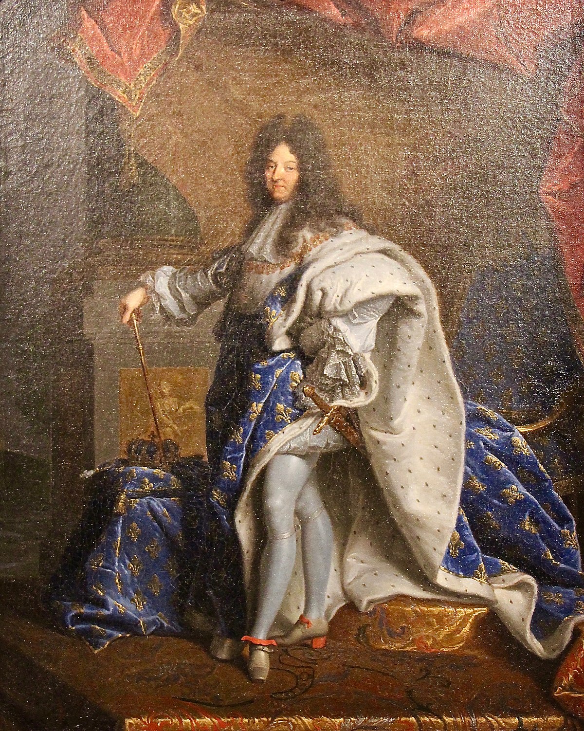 Louis Xiv In Royal Costume, 1701, Detail Tapestry by Hyacinthe Francois  Rigaud - Fine Art America
