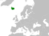 Location map for Iceland and the State of Palestine.