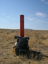 The Nevada Border, the southern terminus of the Idaho Centennial Trail. Ict nevada.jpg
