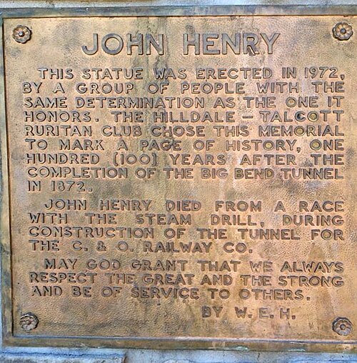 Plaque celebrating the legend of John Henry (Talcott, West Virginia)