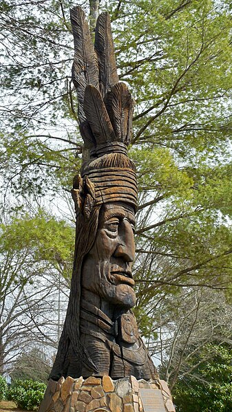 Monument of Chief Junaluska in Metro-Kiwanis Park, Johnson City