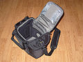 Camera bag with contrasting padded and fitted lining