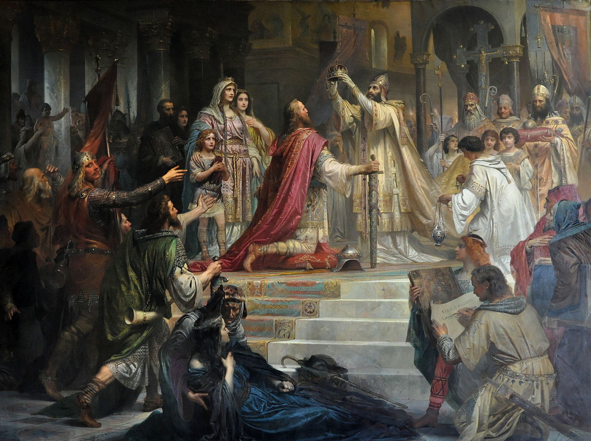 Pope Leo crowns Emperor Charlemagne