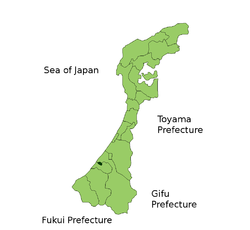 Vị trí Kawakita trên bản đồ tỉnh Ishikawa