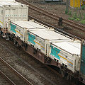 生活廃棄物輸送用コンテナ、焼却灰用。 Container shipping by railway for burned dust of living in Kawasaki city.