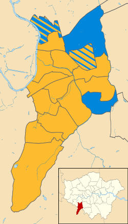 Kingston upon Thames, London, INGGRIS pilkada 2018 peta.svg