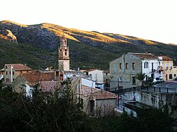 O lugar de La Carroja, en o termin municipal de la Vall de Gallinera