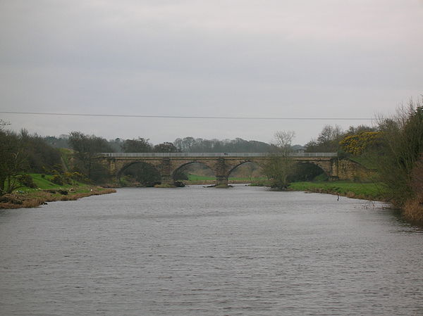 The river Irvine and the view of the viaduct from near Laigh Milton Mill.