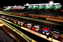 Le Mans pit lane at night.jpg