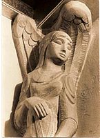 One of the limewood angels at Guildford Cathedral.