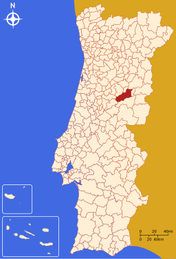 Covilhã:s läge i Portugal