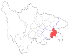 Location of Fuling Prefecture within Sichuan.png