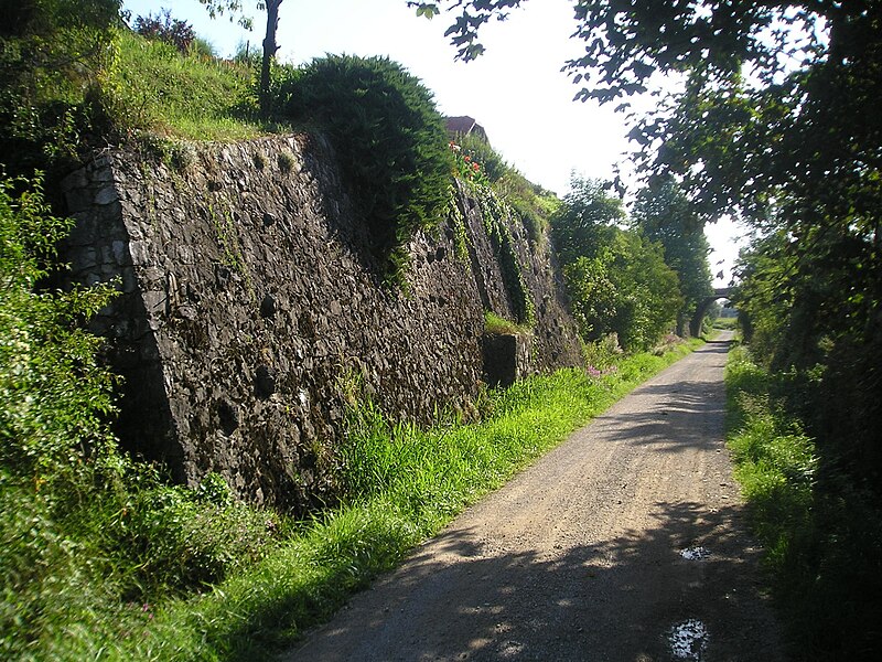 File:Log pri Brezovici-railway cutting,bridge.jpg