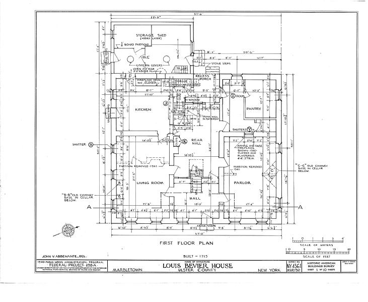 File:Louis Bevier House, State Route 213 Vicinity, Marbletown, Ulster County, NY HABS NY,56-MARB,1- (sheet 1 of 10).tif