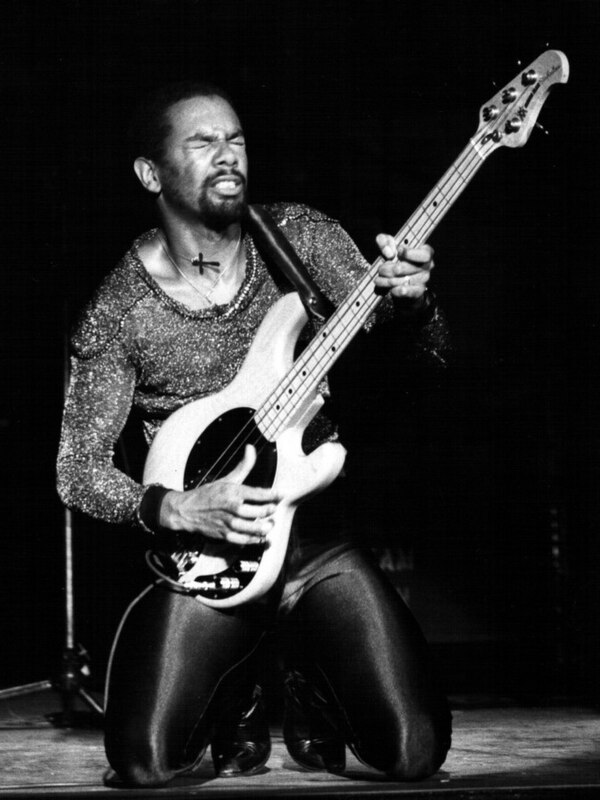 Johnson with his Music Man StingRay, 1980