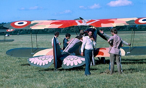 Lynn Garrison's Stampe-Vertongen SV.4 painted for a Robertson film project, Weston, Ireland, 1969