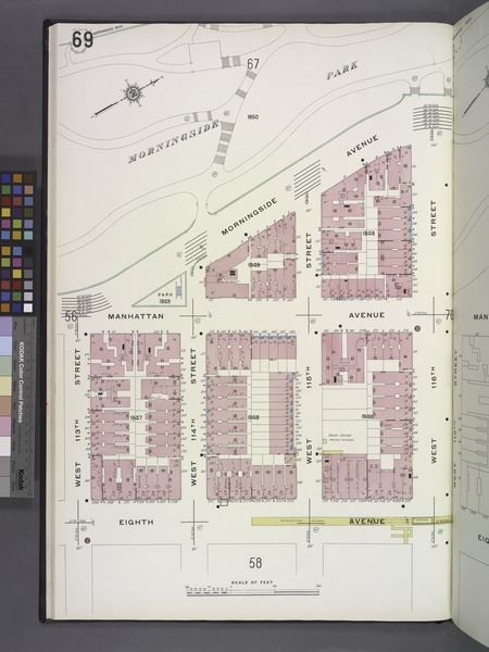 File:Manhattan V. 7, Plate No. 69 (Map bounded by Morningside Park, S. 116th St., 8th Ave., W. 113th St.) NYPL1992004.tiff