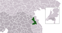 Highlighted position of Boxmeer in a municipal map of North Brabant