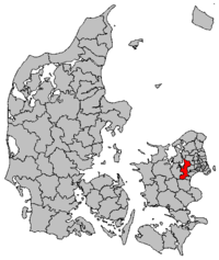 Location of Roskilde in Denmark