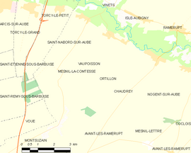 Mapa obce Ortillon