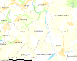 Mapa obce Calorguen