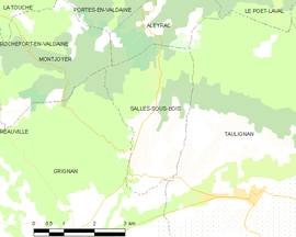 Mapa obce Salles-sous-Bois