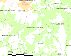 Poziția localității Saint-Vincent-du-Pendit