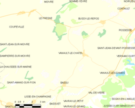 Mapa obce Vanault-le-Châtel