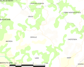 Mapa obce Orriule