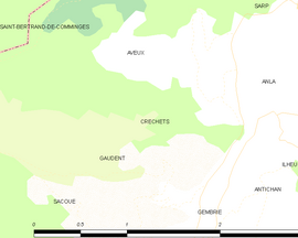 Mapa obce Créchets