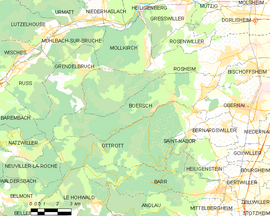 Mapa obce Boersch
