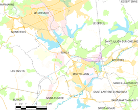 Mapa obce Torcy