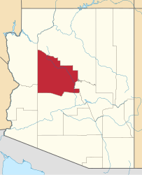 Yavapai County.svg'yi vurgulayan Arizona Haritası