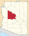 Arizona térképe, amely kiemeli a Yavapai County.svg-t