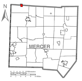 Map of Jamestown, Mercer County, Pennsylvania Highlighted.png