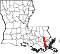 Map of Louisiana highlighting Jefferson Parish.svg