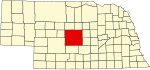 Mappa del Nebraska evidenziando Custer County.svg