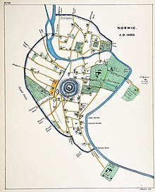 map of 14th century Norwich