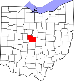 Karte von Delaware County innerhalb von Ohio