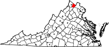 Harta e Clarke County në Virginia