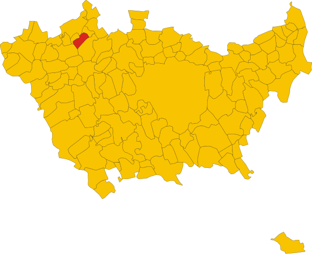 Posizione del comune di Canegrate all'interno della città metropolitana di Milano