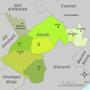 Alcoià: Geografia, Municipis, Economia