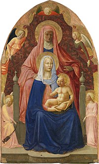 Masaccio. The Madonna and Child with st. Anna. ca. 1424. Uffizi, Florence.jpg