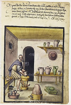 A potter at work, 1605