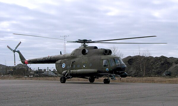 Finnish Mi-8 in Hernesaari, Helsinki, in 2005