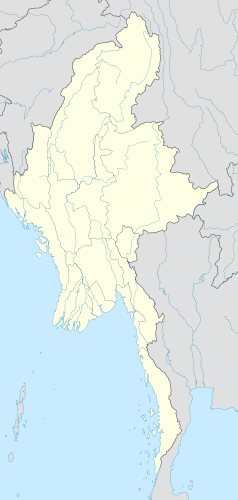 Mapa konturowa Mjanmy, w centrum znajduje się punkt z opisem „Naypyidaw”