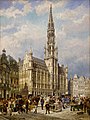 La Grand-Place de Bruxelles, peinture de Cornelis Christiaan Dommersen, 1887.