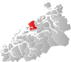 Locator map showing Fræna within Møre og Romsdal