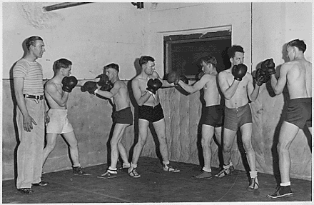 Self-defence classes at YMCA in Boise, Idaho, 1936