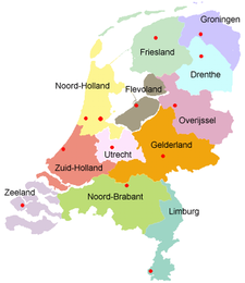 Nederlandse provincies en hun hoofstei